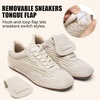 image:imageVepose Womens Retro GAT Sneakers Suede Raffia Fashion Trainers Removable Flap Square Toe Memory Foam Non Slip Casual Everyday Walking Tennis Shoes Travel 8203Beige