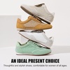 image:imageVepose Womens Retro GAT Sneakers Suede Raffia Fashion Trainers Removable Flap Square Toe Memory Foam Non Slip Casual Everyday Walking Tennis Shoes Travel 8203White Grey