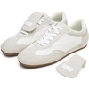 image:imageVepose Womens Retro GAT Sneakers Suede Raffia Fashion Trainers Removable Flap Square Toe Memory Foam Non Slip Casual Everyday Walking Tennis Shoes Travel 8203White Grey01