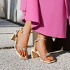 image:imageVepose Womens Rhinestone Strappy Heeled Sandals Square Open Toe  Approx 3 Inch Slim Block Heels Dressy Wedding Guest Prom Bridal Evening Shoes 6116Natural