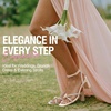 image:imageVepose Womens Rhinestone Strappy Heeled Sandals Square Open Toe  Approx 3 Inch Slim Block Heels Dressy Wedding Guest Prom Bridal Evening Shoes 6116Nude