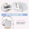 image:imageVepose Womens Rhinestone Strappy Heeled Sandals Square Open Toe  Approx 3 Inch Slim Block Heels Dressy Wedding Guest Prom Bridal Evening Shoes 6116Silver Rhinestone