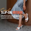 image:imageVepose Womens Single Band Heeled Sandals Slip On Square Open Toe Mules  Approx 3 Inch Rectangular Slim Block Heels Dressy Wedding Guest Prom Business Casual 6105 ShoesWhite