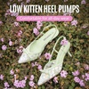 image:imageVepose Womens Slingback Kitten Heels Approx 3 Inch Pointed Toe Elegant Floral Mesh Bow Pumps  Comfortable Dress Shoes for Wedding Office Guest Prom Evening Party 6126Green