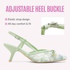 image:imageVepose Womens Slingback Kitten Heels Approx 3 Inch Pointed Toe Elegant Floral Mesh Bow Pumps  Comfortable Dress Shoes for Wedding Office Guest Prom Evening Party 6126Green
