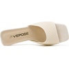 image:imageVepose Womens Slip On Heeled Sandals Approx 3 Inch Slim Block Heel Square Open Toe Knit Mesh Woven Mules  Comfortable Dressy Shoes for Wedding Guest 6108Beige