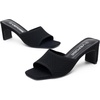 image:imageVepose Womens Slip On Heeled Sandals Approx 3 Inch Slim Block Heel Square Open Toe Knit Mesh Woven Mules  Comfortable Dressy Shoes for Wedding Guest 6108Black Knit