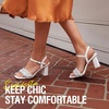 image:imageVepose Womens Sparkly Band Heeled Sandals Rhinestone Square Open Toe  Approx 3 Inch Chunky Block Heels for Wedding Guest Prom Graduation Evening Daily Wear 6123 Heels for WomenWhite