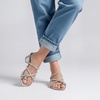 image:imageVepose Womens Sparkly Chunky Block Heels  Comfortable Square Toe Slip On Rhinestone Strappy 3 Inch Shoes for Wedding Prom Formal Dressy Casual Daily Wear 6122Silver Pu