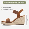 image:imageVepose Womens Wedge Sandals Platform Espadrilles Open Toe Ankle Strap Comfortable Dressy Summer Shoes for Daily Travel Casual 881Brown