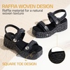 image:imageVepose Womens Woven Raffia Platform Wedge Sandals  3 Inch Chunky Espadrille Heels Strappy Slingback Open Square Toe Shoes for Casual Dressy Summer Vacation amp Wedding 8803Blackespadrilles Sandals