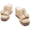 image:imageVepose Womens Woven Raffia Platform Wedge Sandals  Approx 4 Inch Espadrille Heels Square Open Toe Dressy Rhinestone Double Buckle Slipon Shoes for Casual Vacation Wedding 8802Natural Raffia