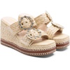 image:imageVepose Womens Woven Raffia Platform Wedge Sandals  Approx 4 Inch Espadrille Heels Square Open Toe Dressy Rhinestone Double Buckle Slipon Shoes for Casual Vacation Wedding 8802Natural Raffia