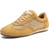 image:imageVepose Womens Retro GAT Sneakers Suede Raffia Fashion Trainers Removable Flap Square Toe Memory Foam Non Slip Casual Everyday Walking Tennis Shoes Travel 8203Brown