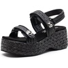image:imageVepose Womens Woven Raffia Platform Wedge Sandals  3 Inch Chunky Espadrille Heels Strappy Slingback Open Square Toe Shoes for Casual Dressy Summer Vacation amp Wedding 8803Blackespadrilles Sandals