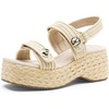 image:imageVepose Womens Woven Raffia Platform Wedge Sandals  3 Inch Chunky Espadrille Heels Strappy Slingback Open Square Toe Shoes for Casual Dressy Summer Vacation amp Wedding 8803Nudeespadrilles Sandals