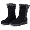 image:imageVepose Womens Winter Boots Mid Calf Warm Fuzzy Shoes960 Black Suede
