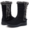 image:imageVepose Womens Winter Boots Mid Calf Warm Fuzzy Shoes960 Black Suede