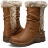image:imageVepose Womens Winter Boots Mid Calf Warm Fuzzy Shoes960 Brown Pu