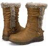image:imageVepose Womens Winter Boots Mid Calf Warm Fuzzy Shoes960 Brown Suede