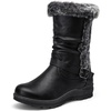 image:imageVepose Womens Winter Boots Mid Calf Warm Fuzzy Shoes960 Black Pu
