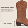 image:imageVepose Womens Cowboy Boots 9801 Western Cowgirl Round Toe Mid Calf Boots for WomenVintage Cowboy9801brown