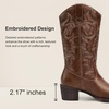 image:imageVepose Womens Cowboy Boots 9801 Western Cowgirl Round Toe Mid Calf Boots for WomenVintage Cowboy9801whisky