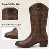 image:imageVepose Womens Cowboy Boots 9801 Western Cowgirl Round Toe Mid Calf Boots for WomenVintage Cowboy9801whisky