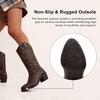 image:imageVepose Womens Cowboy Boots 9801 Western Cowgirl Round Toe Mid Calf Boots for WomenVintage Cowboy9801whisky