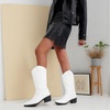 image:imageVepose Womens Cowboy Boots 9801 Western Cowgirl Round Toe Mid Calf Boots for WomenVintage Cowboy9801white