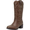 image:imageVepose Womens Cowboy Boots 9801 Western Cowgirl Round Toe Mid Calf Boots for WomenVintage Cowboy9801whisky