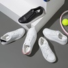 image:imageVepose Womens LaceUp Walking Sneakers Casual Low Top Shoes 8003  Memory foam round toe and rubber sole in a dressy lowtop style for casual travel and office wearWhiteleather