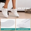 image:imageVepose Womens LaceUp Walking Sneakers Casual Low Top Shoes 8003  Memory foam round toe and rubber sole in a dressy lowtop style for casual travel and office wearWhite Black