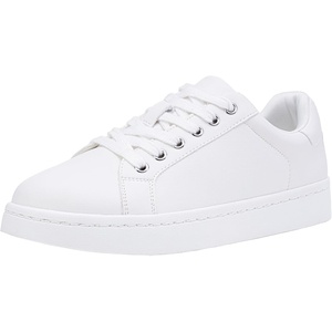 image:imageVepose Womens LaceUp Walking Sneakers Casual Low Top Shoes 8003  Memory foam round toe and rubber sole in a dressy lowtop style for casual travel and office wearAwhite8003