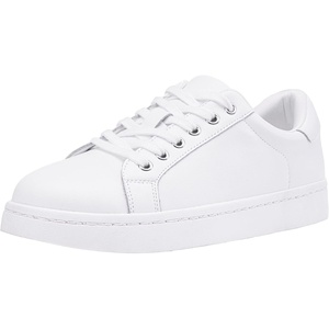 image:imageVepose Womens LaceUp Walking Sneakers Casual Low Top Shoes 8003  Memory foam round toe and rubber sole in a dressy lowtop style for casual travel and office wearWhiteleather