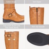 image:imageVepose Womens Knee High Riding Boots Low Heel Tall Boots with ZipperCamel Brownriding 952