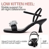 image:imageVepose Womens Rhinestone Kitten Heel Sandals Ankle Strap Heels  Square open toe crystal cluster adjustable buckle padded insole 28 in kitten heel wedding prom party dinnersBlack