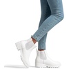 image:imageVepose Womens Chelsea Ankle Boots PullOn Low Heel Booties 9607  Flat short boots with elastic side round toe for casual dailyAllwhite