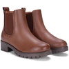 image:imageVepose Womens Chelsea Ankle Boots PullOn Low Heel Booties 9607  Flat short boots with elastic side round toe for casual dailyMocha Brown