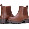image:imageVepose Womens Chelsea Ankle Boots PullOn Low Heel Booties 9607  Flat short boots with elastic side round toe for casual dailyMocha Brown
