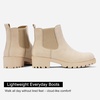 image:imageVepose Womens Chelsea Ankle Boots PullOn Low Heel Booties 9607  Flat short boots with elastic side round toe for casual dailyNude