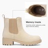 image:imageVepose Womens Chelsea Ankle Boots PullOn Low Heel Booties 9607  Flat short boots with elastic side round toe for casual dailyNude