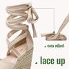 image:imageVepose Womens Espadrille Wedge Comfort Sandals Lace Up Open Toe Platform  Strappy ankle wrap ties wedges platform comfortable casual graduation arch support travel summer dresses jeansNude