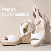 image:imageVepose Womens Espadrille Wedge Comfort Sandals Lace Up Open Toe Platform  Strappy ankle wrap ties wedges platform comfortable casual graduation arch support travel summer dresses jeansWhite