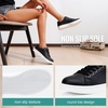 image:imageVepose Womens LaceUp Walking Sneakers Casual Low Top Shoes 8003  Memory foam round toe and rubber sole in a dressy lowtop style for casual travel and office wearBlackleather