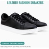 image:imageVepose Womens LaceUp Walking Sneakers Casual Low Top Shoes 8003  Memory foam round toe and rubber sole in a dressy lowtop style for casual travel and office wearBlackleather