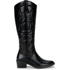 image:imageVepose Womens Embroidered Knee High Western Low Heel Cowboy Boots  Round toe inside zipper pull tabs memory foam cushioning breathable lining nonslip rubber outsole for daily looksBlack
