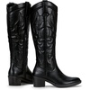 image:imageVepose Womens Embroidered Knee High Western Low Heel Cowboy Boots  Round toe inside zipper pull tabs memory foam cushioning breathable lining nonslip rubber outsole for daily looksBlack