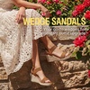 image:imageVepose Womens Open Toe Espadrille Wedge Sandals with Ankle Strap 881  Dressy casual slip on platform strappy sandals  cute casual summer shoes styling for daily weddings travelBrown