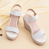 image:imageVepose Womens Open Toe Espadrille Wedge Sandals with Ankle Strap 881  Dressy casual slip on platform strappy sandals  cute casual summer shoes styling for daily weddings travelWhite